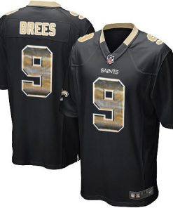 Nike Saints #9 Drew Brees Black Team Color Men's Stitched NFL Limited Strobe Jersey