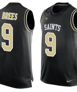 Nike Saints #9 Drew Brees Black Team Color Men's Stitched NFL Limited Tank Top Jersey
