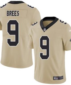 Nike Saints #9 Drew Brees Gold Men's Stitched NFL Limited Inverted Legend Jersey