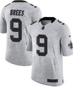 Nike Saints #9 Drew Brees Gray Men's Stitched NFL Limited Gridiron Gray II Jersey