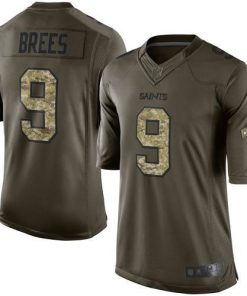 Nike Saints #9 Drew Brees Green Men's Stitched NFL Limited 2015 Salute To Service Jersey