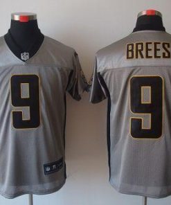 Nike Saints #9 Drew Brees Grey Shadow Men's Stitched NFL Elite Jersey