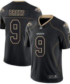 Nike Saints #9 Drew Brees Lights Out Black Men's Stitched NFL Limited Rush Jersey