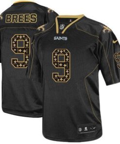 Nike Saints #9 Drew Brees New Lights Out Black Men's Stitched NFL Elite Jersey