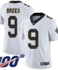 Nike Saints #9 Drew Brees White Men's Stitched NFL 100th Season Vapor Limited Jersey