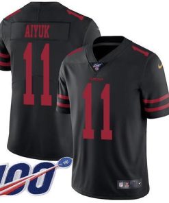 Nike San Francisco 49ers #11 Brandon Aiyuk Black Alternate Men's Stitched NFL 100th Season Vapor Untouchable Limited Jersey Men's