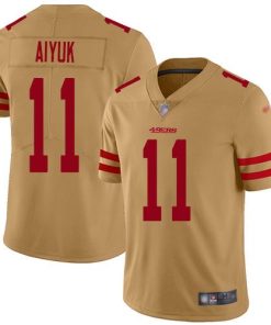 Nike San Francisco 49ers #11 Brandon Aiyuk Gold Men's Stitched NFL Limited Inverted Legend Jersey Men's