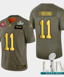 Nike San Francisco 49ers #11 Marquise Goodwin Men's Olive Gold Super Bowl LIV 2020 2019 Salute to Service NFL 100 Limited Jersey Men's