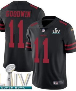 Nike San Francisco 49ers #11 Marquise Goodwin Black Super Bowl LIV 2020 Alternate Men's Stitched NFL Vapor Untouchable Limited Jersey Men's