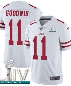 Nike San Francisco 49ers #11 Marquise Goodwin White Super Bowl LIV 2020 Men's Stitched NFL Vapor Untouchable Limited Jersey Men's
