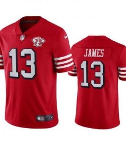 Nike San Francisco 49ers #13 Richie James Red Rush Men's 75th Anniversary Stitched NFL Vapor Untouchable Limited Jersey Men's