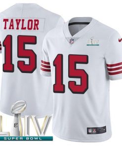 Nike San Francisco 49ers #15 Trent Taylor White Super Bowl LIV 2020 Rush Men's Stitched NFL Vapor Untouchable Limited Jersey Men's