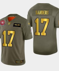 Nike San Francisco 49ers #17 Emmanuel Sanders Men's Olive Gold 2019 Salute to Service NFL 100 Limited Jersey Men's