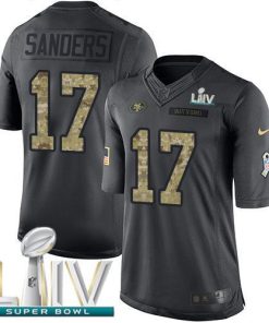 Nike San Francisco 49ers #17 Emmanuel Sanders Black Super Bowl LIV 2020 Men's Stitched NFL Limited 2016 Salute to Service Jersey Men's
