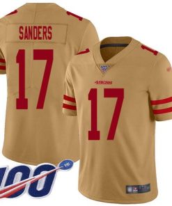 Nike San Francisco 49ers #17 Emmanuel Sanders Gold Men's Stitched NFL Limited Inverted Legend 100th Season Jersey Men's