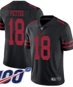 Nike San Francisco 49ers #18 Dante Pettis Black Alternate Men's Stitched NFL 100th Season Vapor Limited Jersey Men's