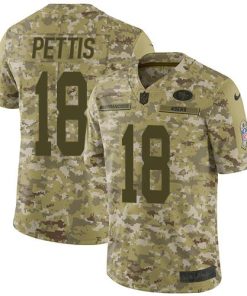 Nike San Francisco 49ers #18 Dante Pettis Camo Men's Stitched NFL Limited 2018 Salute To Service Jersey Men's