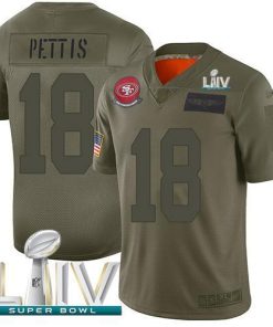 Nike San Francisco 49ers #18 Dante Pettis Camo Super Bowl LIV 2020 Men's Stitched NFL Limited 2019 Salute To Service Jersey Men's