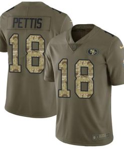 Nike San Francisco 49ers #18 Dante Pettis Olive/Camo Men's Stitched NFL Limited 2017 Salute To Service Jersey Men's