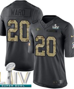 Nike San Francisco 49ers #20 Jimmie Ward Black Super Bowl LIV 2020 Men's Stitched NFL Limited 2016 Salute to Service Jersey Men's