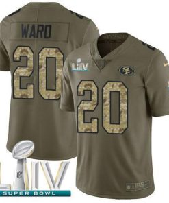 Nike San Francisco 49ers #20 Jimmie Ward Olive/Camo Super Bowl LIV 2020 Men's Stitched NFL Limited 2017 Salute To Service Jersey Men's