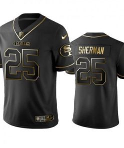 Nike San Francisco 49ers #25 Richard Sherman Black Golden Limited Edition Stitched NFL Jersey Men's