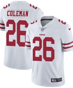 Nike San Francisco 49ers #26 Tevin Coleman White Men's Stitched NFL Vapor Untouchable Limited Jersey Men's