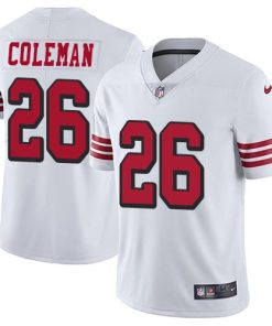 Nike San Francisco 49ers #26 Tevin Coleman White Rush Men's Stitched NFL Vapor Untouchable Limited Jersey Men's