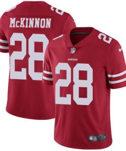Nike San Francisco 49ers #28 Jerick McKinnon Red Team Color Men's Stitched NFL Vapor Untouchable Limited Jersey Men's