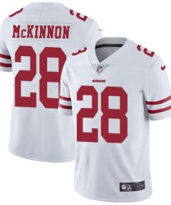 Nike San Francisco 49ers #28 Jerick McKinnon White Men's Stitched NFL Vapor Untouchable Limited Jersey Men's
