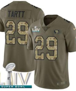 Nike San Francisco 49ers #29 Jaquiski Tartt Olive/Camo Super Bowl LIV 2020 Men's Stitched NFL Limited 2017 Salute To Service Jersey Men's