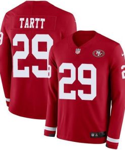 Nike San Francisco 49ers #29 Jaquiski Tartt Red Team Color Men's Stitched NFL Limited Therma Long Sleeve Jersey Men's