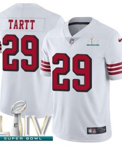 Nike San Francisco 49ers #29 Jaquiski Tartt White Super Bowl LIV 2020 Rush Men's Stitched NFL Vapor Untouchable Limited Jersey Men's