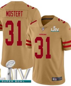 Nike San Francisco 49ers #31 Raheem Mostert Gold Super Bowl LIV 2020 Men's Stitched NFL Limited Inverted Legend Jersey Men's