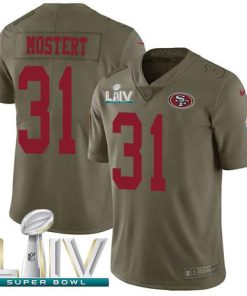Nike San Francisco 49ers #31 Raheem Mostert Olive Super Bowl LIV 2020 Men's Stitched NFL Limited 2017 Salute To Service Jersey Men's