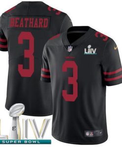Nike San Francisco 49ers #3 C.J. Beathard Black Super Bowl LIV 2020 Alternate Men's Stitched NFL Vapor Untouchable Limited Jersey Men's