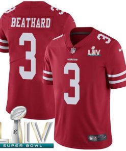 Nike San Francisco 49ers #3 C.J. Beathard Red Super Bowl LIV 2020 Team Color Men's Stitched NFL Vapor Untouchable Limited Jersey Men's
