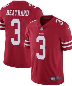 Nike San Francisco 49ers #3 C.J. Beathard Red Team Color Men's Stitched NFL Vapor Untouchable Limited Jersey Men's