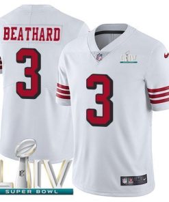 Nike San Francisco 49ers #3 C.J. Beathard White Super Bowl LIV 2020 Rush Men's Stitched NFL Vapor Untouchable Limited Jersey Men's