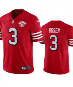 Nike San Francisco 49ers #3 Josh Rosen Red Rush Men's 75th Anniversary Stitched NFL Vapor Untouchable Limited Jersey Men's