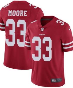 Nike San Francisco 49ers #33 Tarvarius Moore Red Team Color Men's Stitched NFL Vapor Untouchable Limited Jersey Men's