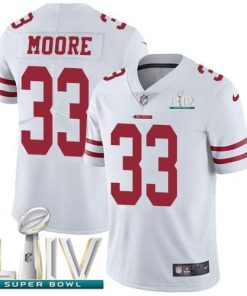 Nike San Francisco 49ers #33 Tarvarius Moore White Super Bowl LIV 2020 Men's Stitched NFL Vapor Untouchable Limited Jersey Men's