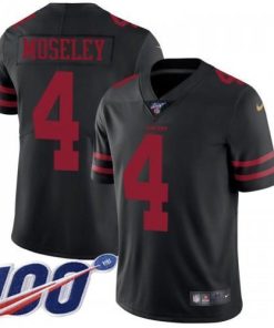 Nike San Francisco 49ers #4 Emmanuel Moseley Black Alternate Men's Stitched NFL 100th Season Vapor Limited Jersey Men's