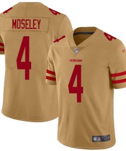 Nike San Francisco 49ers #4 Emmanuel Moseley Gold Men's Stitched NFL Limited Inverted Legend Jersey Men's