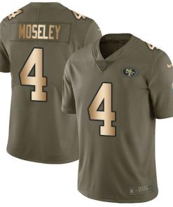 Nike San Francisco 49ers #4 Emmanuel Moseley Olive/Gold Men's Stitched NFL Limited 2017 Salute To Service Jersey Men's