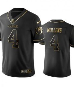 Nike San Francisco 49ers #4 Nick Mullens Black Golden Limited Edition Stitched NFL Jersey Men's