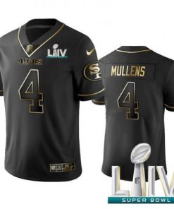 Nike San Francisco 49ers #4 Nick Mullens Black Golden Super Bowl LIV 2020 Limited Edition Stitched NFL Jersey Men's