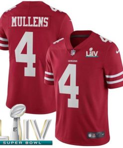 Nike San Francisco 49ers #4 Nick Mullens Red Super Bowl LIV 2020 Team Color Men's Stitched NFL Vapor Untouchable Limited Jersey Men's