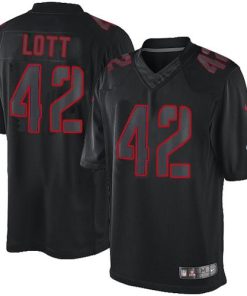 Nike San Francisco 49ers #42 Ronnie Lott Black Men's Stitched NFL Impact Limited Jersey Men's