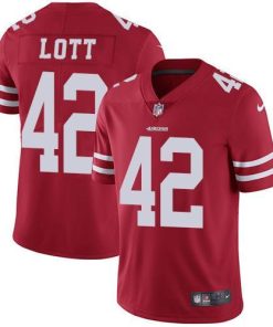 Nike San Francisco 49ers #42 Ronnie Lott Red Team Color Men's Stitched NFL Vapor Untouchable Limited Jersey Men's